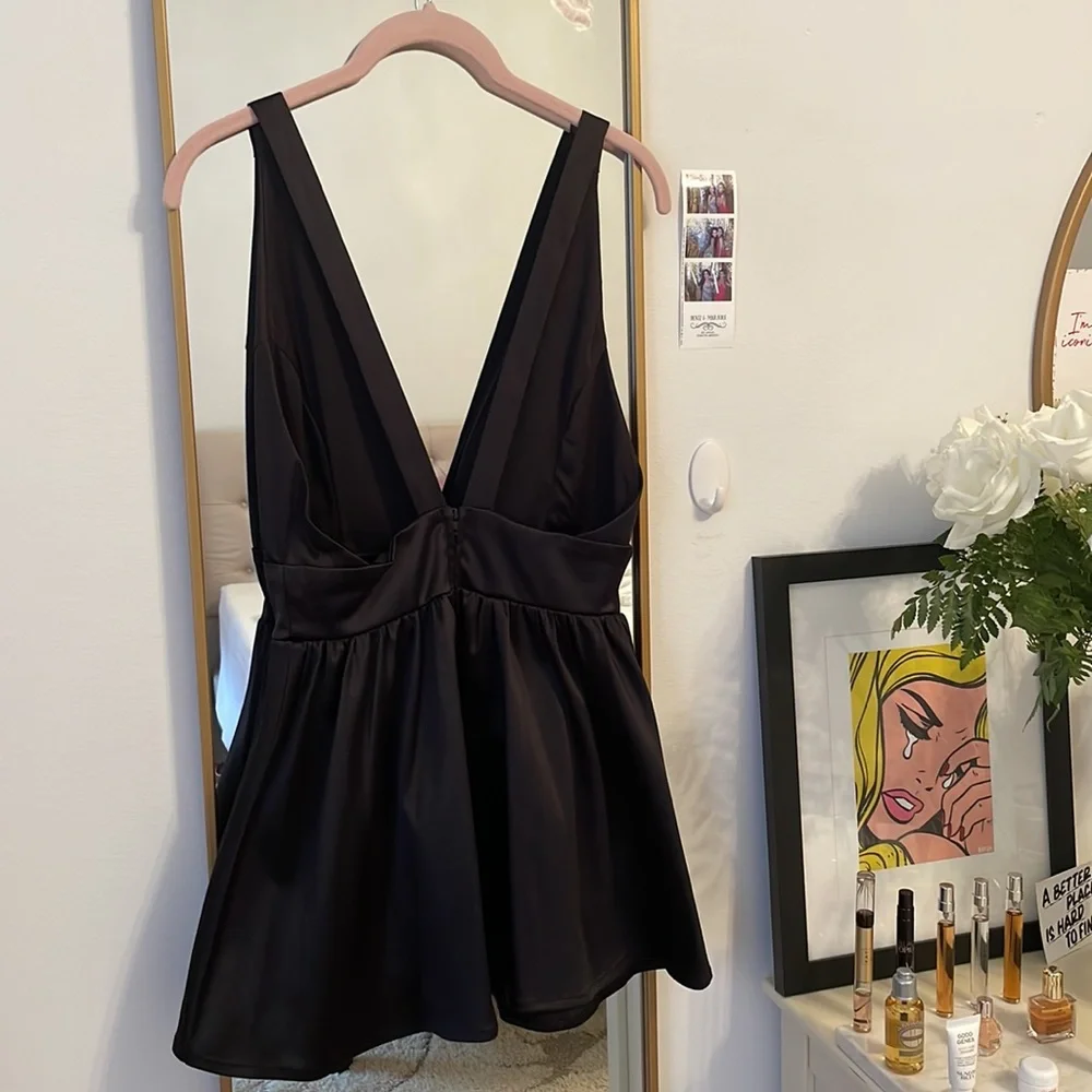 LULU’S • NWOT Satin Babydoll Mini Dress - Picture 2 of 3